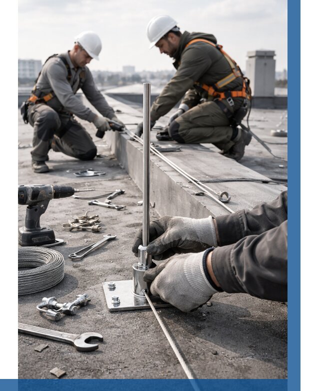 Монтаж молниезащиты на кровле в Вичуге цена от 25398 р. | ВЫСОТНИК-Вчг