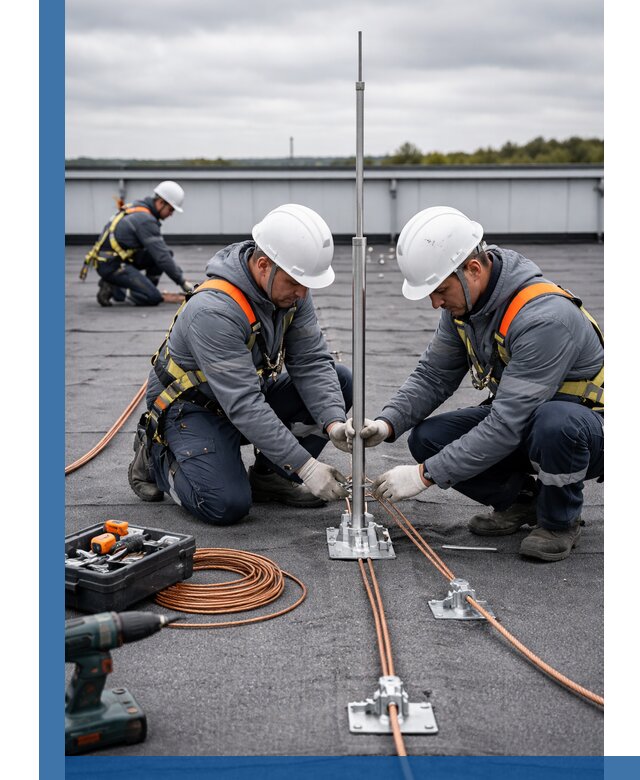 Монтаж молниезащиты на кровле в Вичуге под ключ с гарантией