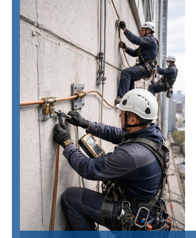 Монтаж системы заземления здания и молниезащиты в Вичуге