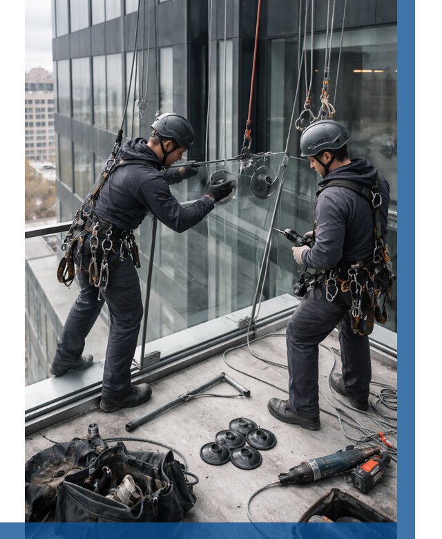 Монтаж стеклянных ограждений в Вичуге от 2540 р. | ВЫСОТНИК-Вчг