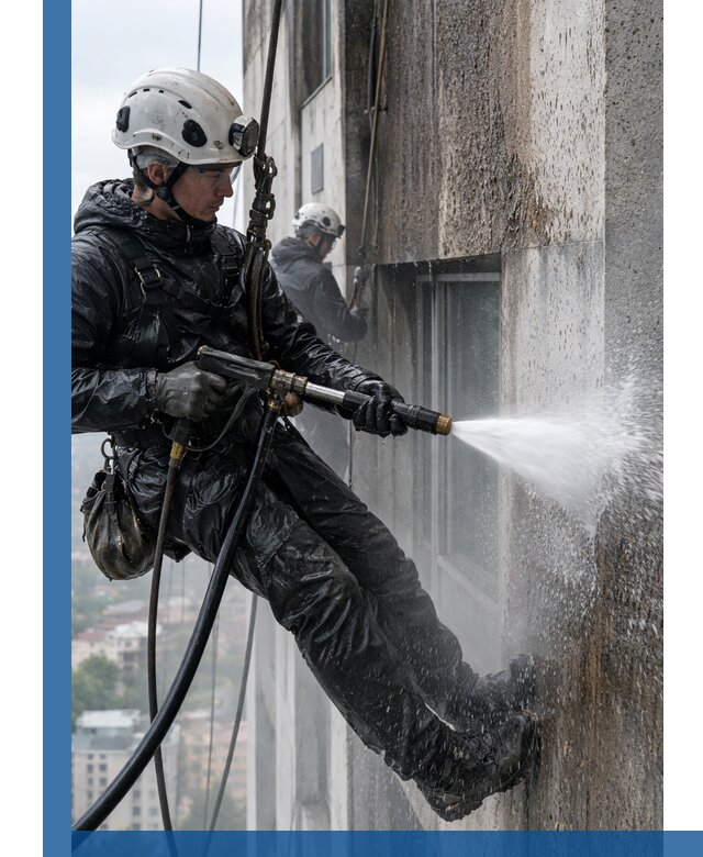 Гидроструйная очистка фасадов и конструкций в Вичуге