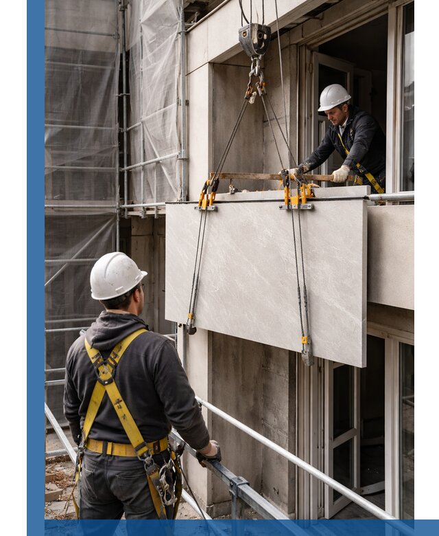 Подъем керамогранита на этаж в Вичуге грузчиками и техникой