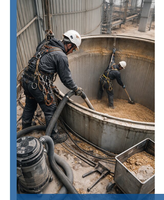 Профессиональная чистка зерновых бункеров в Вичуге с выездом