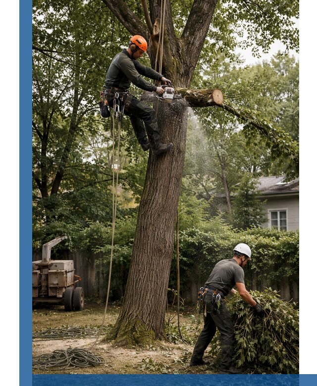Кронирование деревьев в Вичуге, безопасная высотная обрезка