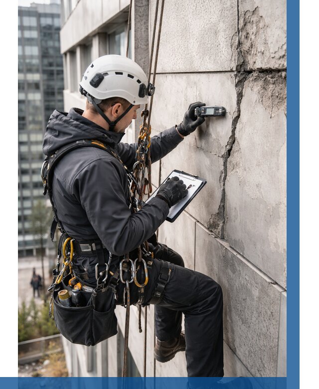 Обследование фасада альпинистами в Вичуге от 122 р. | ВЫСОТНИК-Вчг