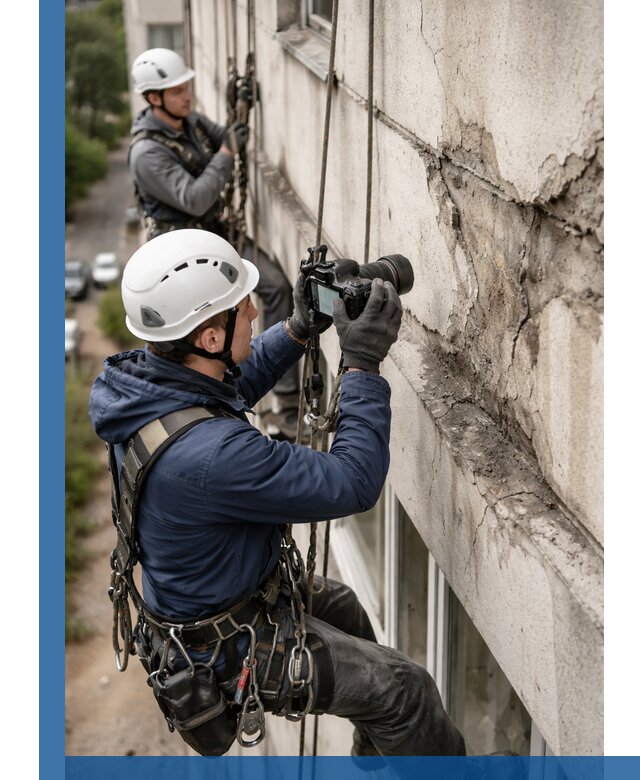 Фотофиксация дефектов фасада с высотной съемкой в Вичуге