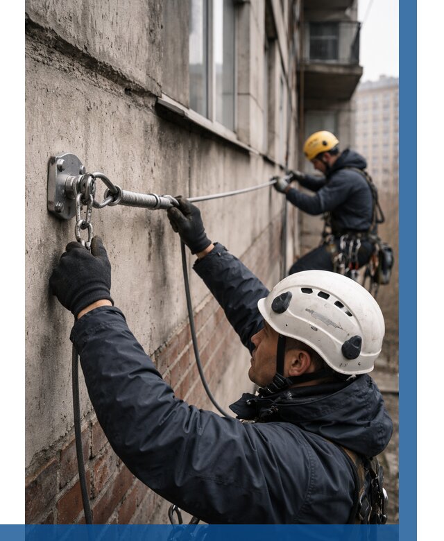 Монтаж анкерных линий в Вичуге от 3048 р. | ВЫСОТНИК-Вчг