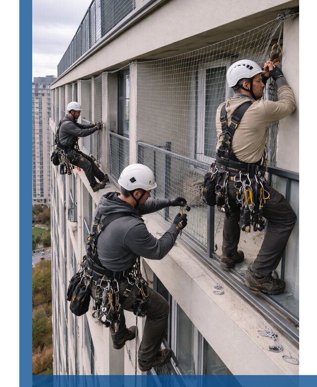 Профессиональный монтаж защитной сетки от птиц в Вичуге